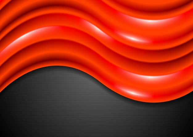 Vector abstracte glanzende rode golven