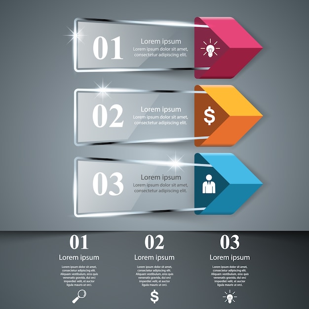 Abstracte glas 3d digitale illustratie infographic