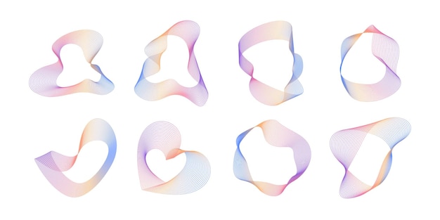 Abstracte gloeiende golvende lijnen cirkels kromme vorm met regenboog kleur voor de kleurovergang Digitale ronde frequentie track en stem equalizer Vector elegant en blend ontwerpelement