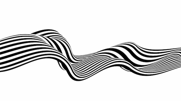 Abstracte golf achtergrond zwart-witte golvende strepen of lijnen designOptical art