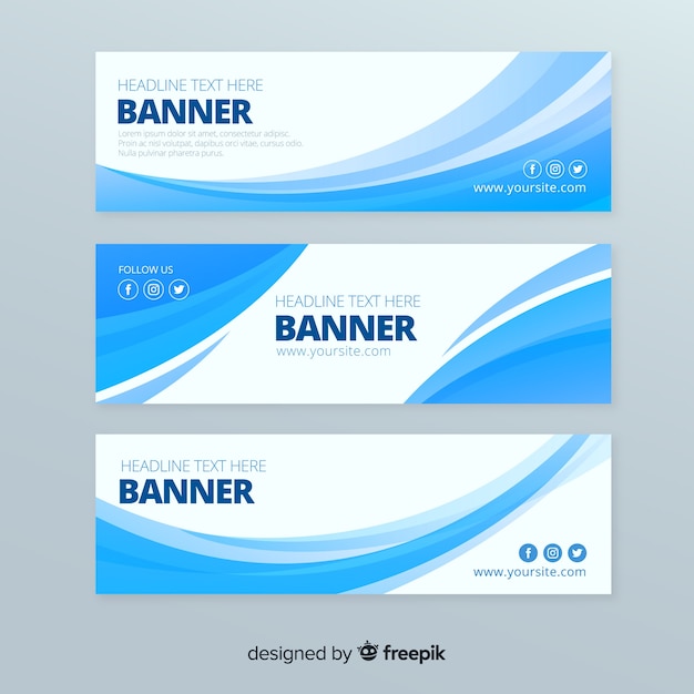 Abstracte golven banner set