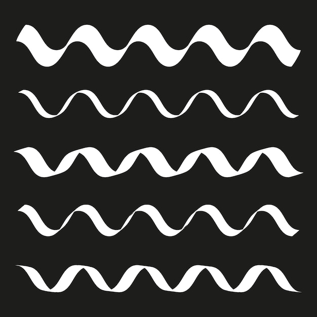 Abstracte golvende lijnen patroon Vector monochrome golven ontwerp Naadloze ritmische curven