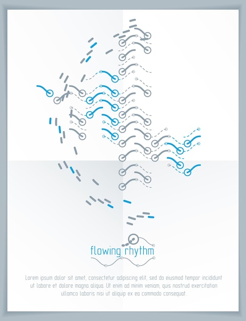 Abstracte golvende lijnen vector illustratie. Grafische sjabloon, reclameposter. Technologisch patroon.