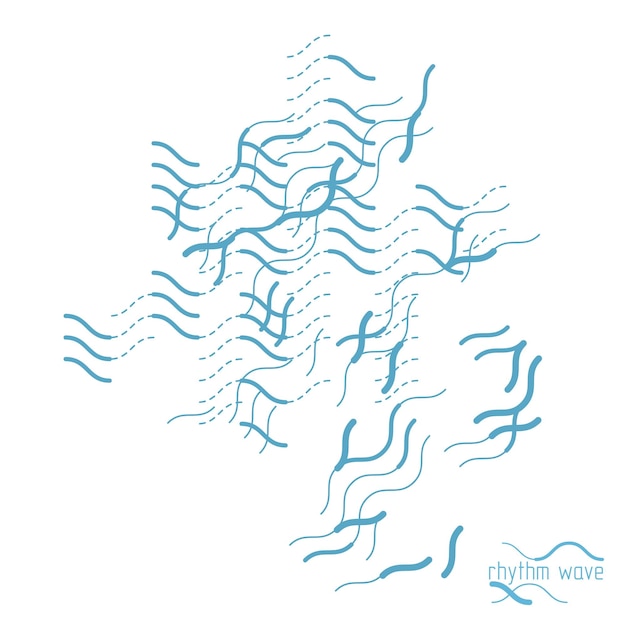 Abstracte golvende lijnen vector illustratie. Technisch cybernetisch patroon kan worden gebruikt in webdesign en als achtergrond of achtergrond.
