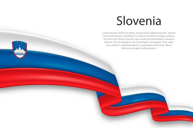 Abstracte golvende vlag van slovenië op witte achtergrond