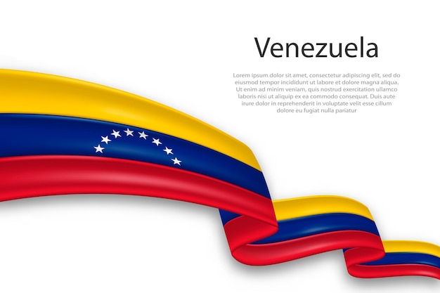 Abstracte golvende vlag van Venezuela op witte achtergrond