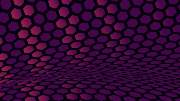 Abstracte golvende zeshoekige vector achtergrond met kleurovergang