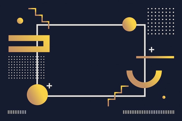 Abstracte gouden geometrische het patroonachtergrond van memphis