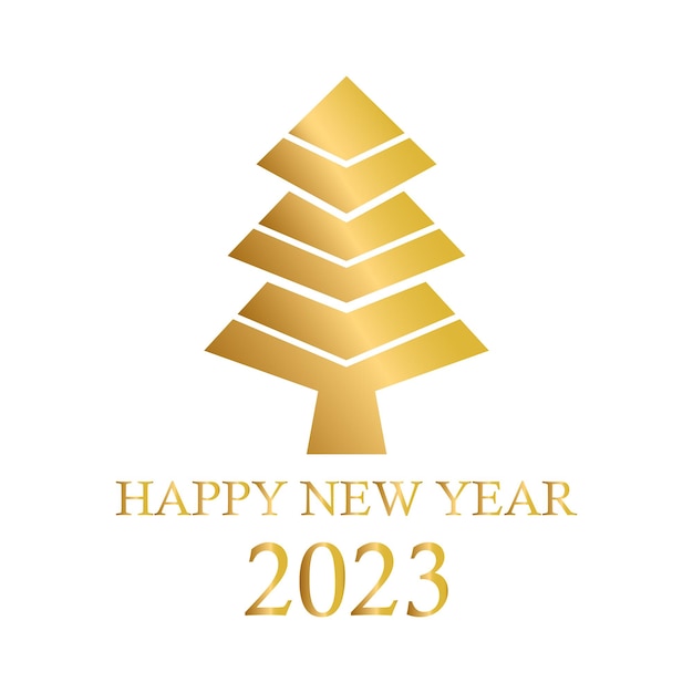 Abstracte gouden kerstboom vakantie symbool xmas nieuwjaar 2023 Vector