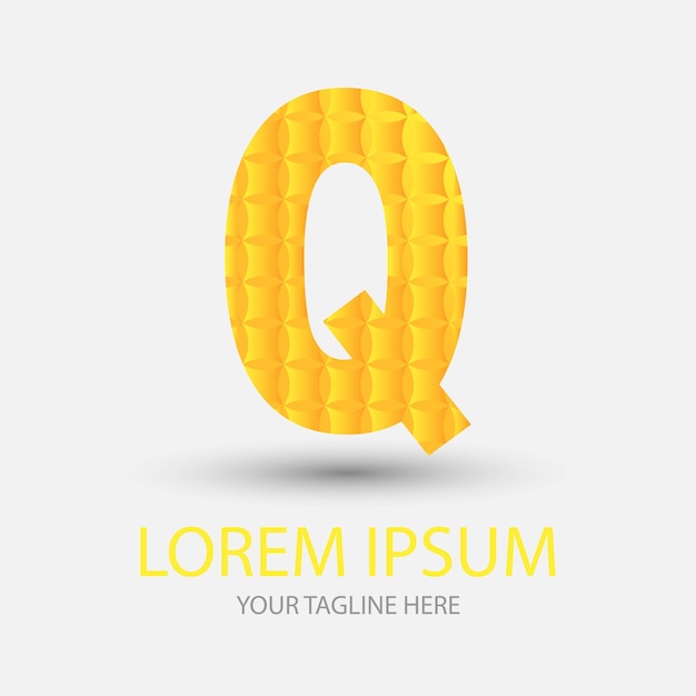 Abstracte gouden kleurverloop q letter logo