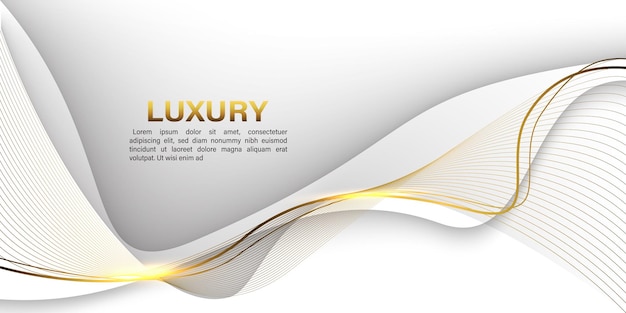 Abstracte gouden lijnen curve golvende luxe stijl op wit ontwerp moderne achtergrond vector