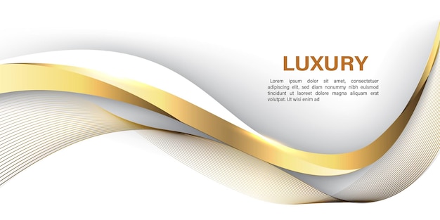 Abstracte gouden lijnen curve golvende luxe stijl op wit ontwerp moderne achtergrond vector