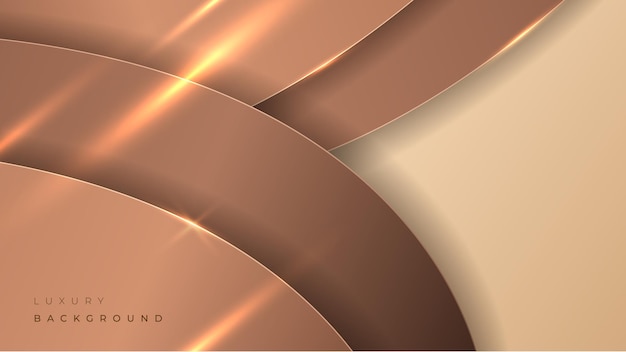 Abstracte gouden luxe moderne ronde vorm achtergrond 3d gouden banner vectorillustratie