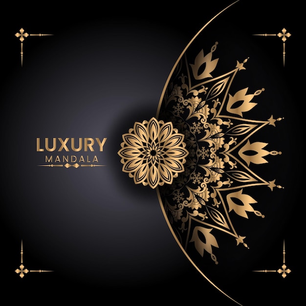 Abstracte gouden mandala decoratieve achtergrond Premium Vector