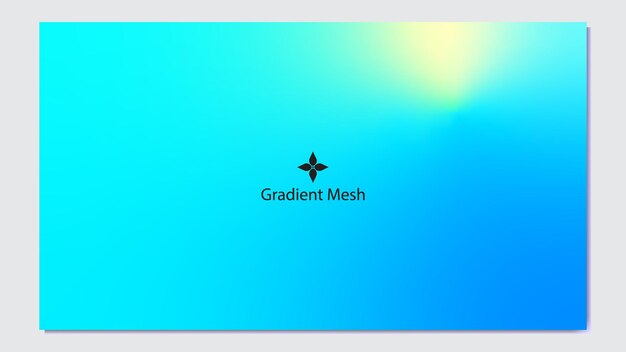 Abstracte gradiënt mesh achtergrond met blauwe en gele kleuren en een logo in het midden