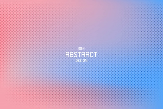 Abstracte gradiënt roze en blauwe sjabloonachtergrond met halftoon decoratief ontwerp.