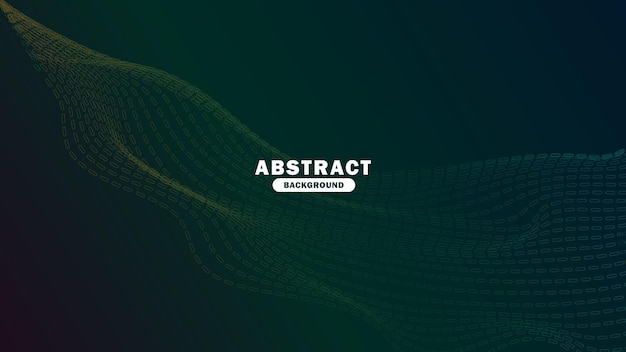 Vector abstracte groene digitale golf van lijnen en draadframe eenvoudige abstracte technische achtergrond
