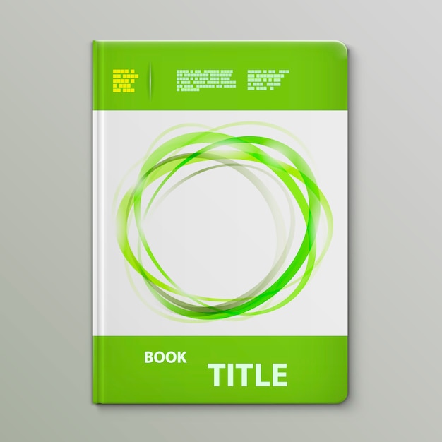 Abstracte groene ringen boek omslag sjabloon.