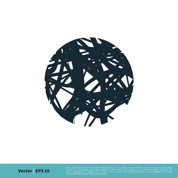 Abstracte Grunge Bol Cirkel Pictogram Vector Logo Sjabloon Illustratie Ontwerp Vector Eps 10