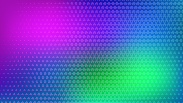 Abstracte halftone achtergrond van kleine symbolen op gekleurde vlekken