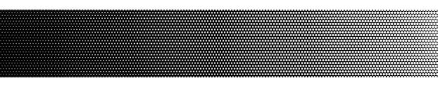 Abstracte halftone gradiënt horizontale banner in zwarte en witte kleuren