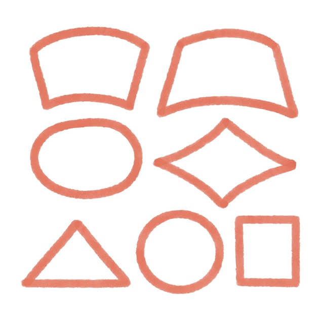 Abstracte hand getekende vector symbolen set cirkels driehoeken doodles pack geometrische vormen