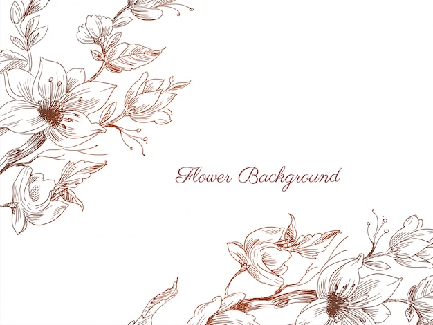 Abstracte hand getrokken bloem decoratieve achtergrond