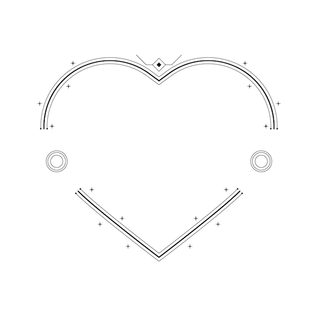 Abstracte handgetekende frame hart met planten Doodle 14 februari Holiday Concept Vector Design Outline