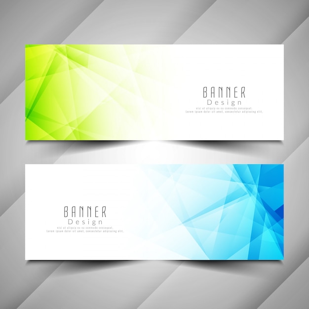 Abstracte heldere geometrische banners instellen