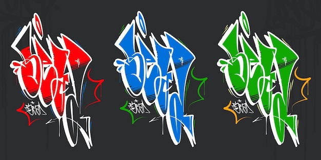 Vector abstracte hip hop graffiti style word sead vector illustratie art