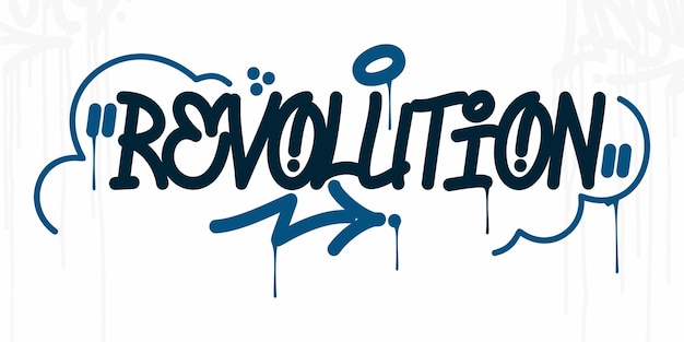 Abstracte Hip Hop Handgeschreven Urban Street Art Graffiti Style Word Revolution Vector Illustratie Template
