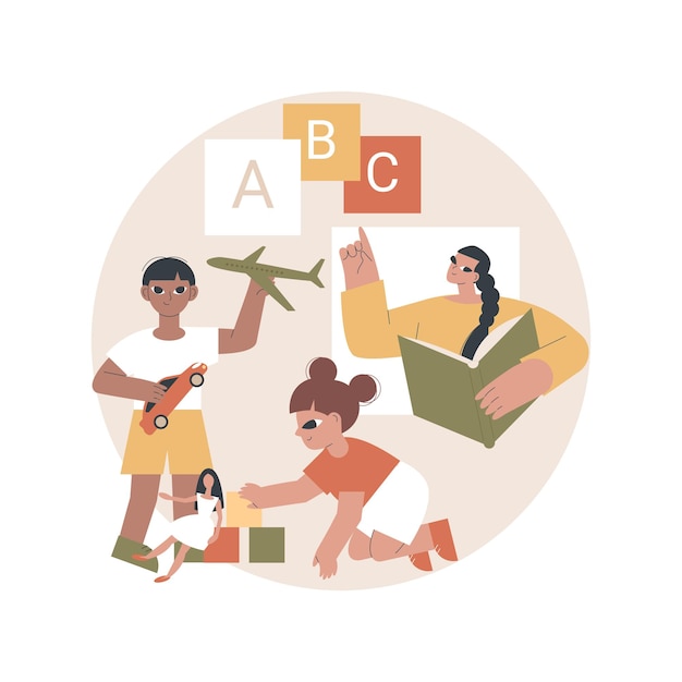 Abstracte illustratie van de kleuterschool