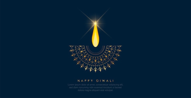 Abstracte illustratie van diya op diwali-viering.