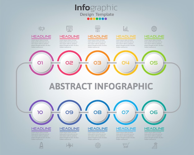 Abstracte infographic procesgrafiek met opties en pictogrammen kan gebruiken voor uw ontwerp.