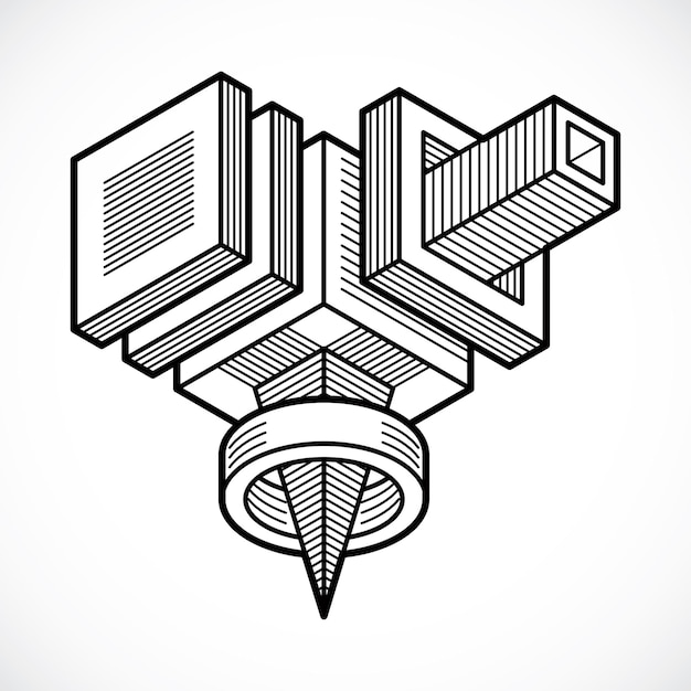 Abstracte isometrische constructie, vector.