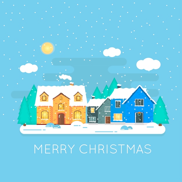Abstracte Kerst pictogram met winter huis. Perfecte vakantieillustratie met gezellig sneeuwhuis, huisje.