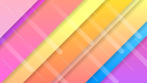 Abstracte kleurrijke achtergrond met kleurovergang met geometrische figuren in kleur. Verschillende Vormen En Witte Lijn