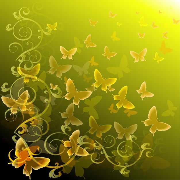 Vector abstracte kleurrijke achtergrond met vlinders