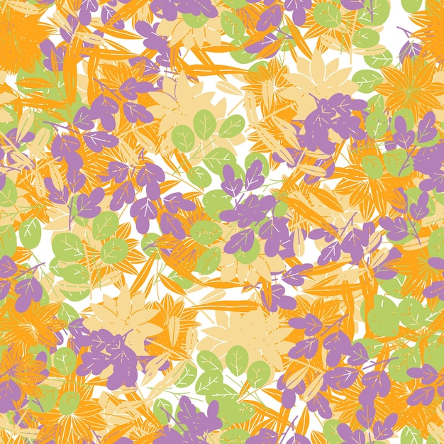 Abstracte kleurrijke doodle bloem met krullen naadloze patroon. Rommelige fantasie bloemenachtergrond.