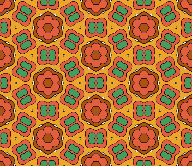 Abstracte kleurrijke doodle bloem naadloze patroon. Bloemen achtergrond. Mozaïek, tegel