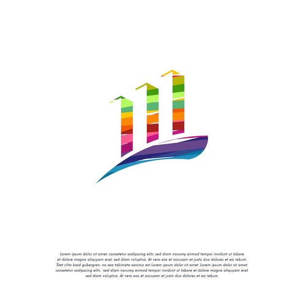 Abstracte kleurrijke financiën logo vector, stats graph logo ontwerpen sjabloon