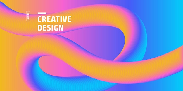 Abstracte kleurrijke golf achtergrond ontwerp Creatieve vector sjabloon