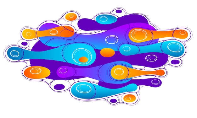 Abstracte kleurrijke lava vloeistoffen vectorillustratie, bubble verlopen vormen in beweging, artistieke achtergrond grafisch element, dynamische moderne kunst vloeibare vormen stroomt.