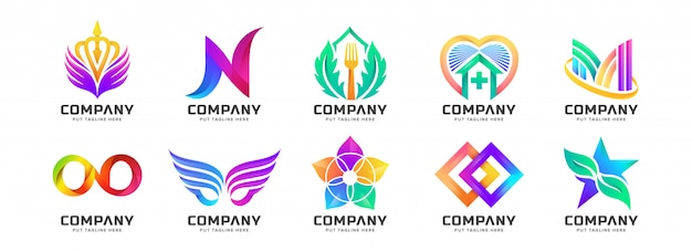 Abstracte kleurrijke logo collectie