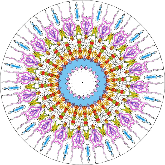 Abstracte Kleurrijke Mandala Achtergrond. Ongebruikelijke bloemvorm. Oosters. Anti-Stress Therapie Patroon