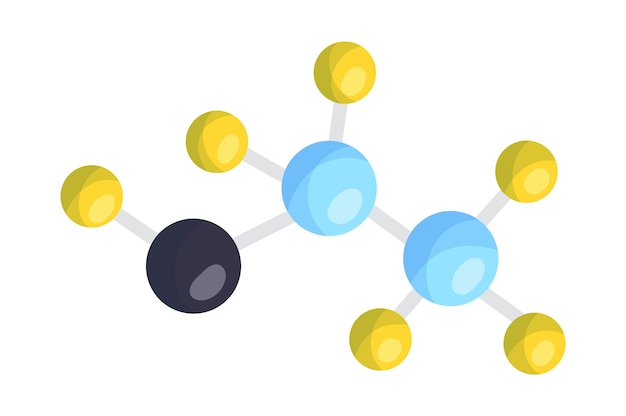 Abstracte kleurrijke molecule structuur op witte achtergrond wetenschap chemie biologie geneeskunde concept moleculaire model wetenschappelijk onderzoek vector illustratie