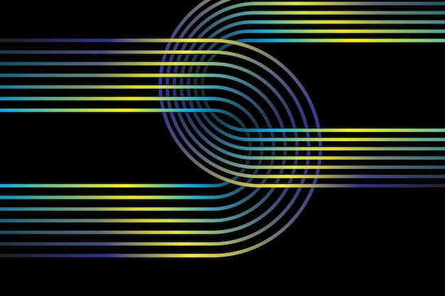 Vector abstracte kleurrijke retro art lijnen achtergrond met vector halve cirkels vloeiend dynamisch patroon