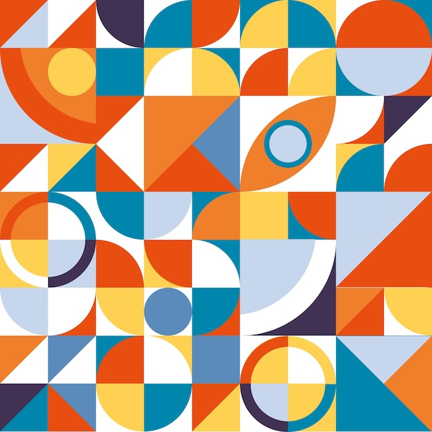 Abstracte kleurrijke Scandinavische Bauhaus-achtergrond Geometrische vectorpatroon