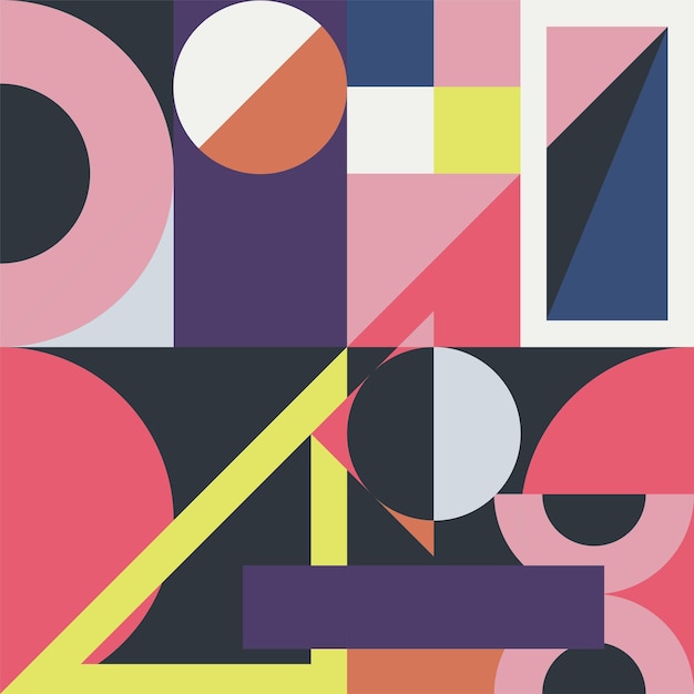 Abstracte kleurrijke trendy achtergrond met moderne geometrische vormen naadloze patroonmode 80s90s