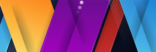 Abstracte kleurrijke veelhoek banner ontwerpsjabloon Kleurrijke tech webbanner met geometrische vormen achtergrond en verloopkleuren Vector grafisch ontwerp banner patroon presentatie achtergrond